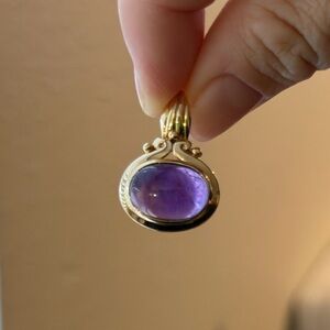 10k gold amethyst cabochon pendant